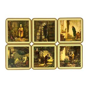 Pimpernel Coasters Carl Spitzweg Fine Art Cork Back Set Of 6 Made In England